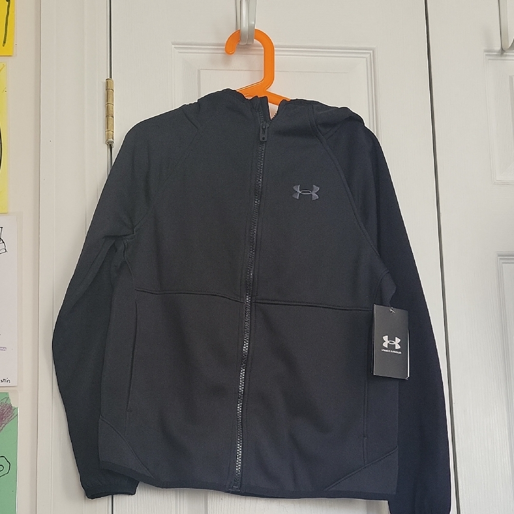 Under Armour Black Hooded Performance Full-Zip Jacket Kids